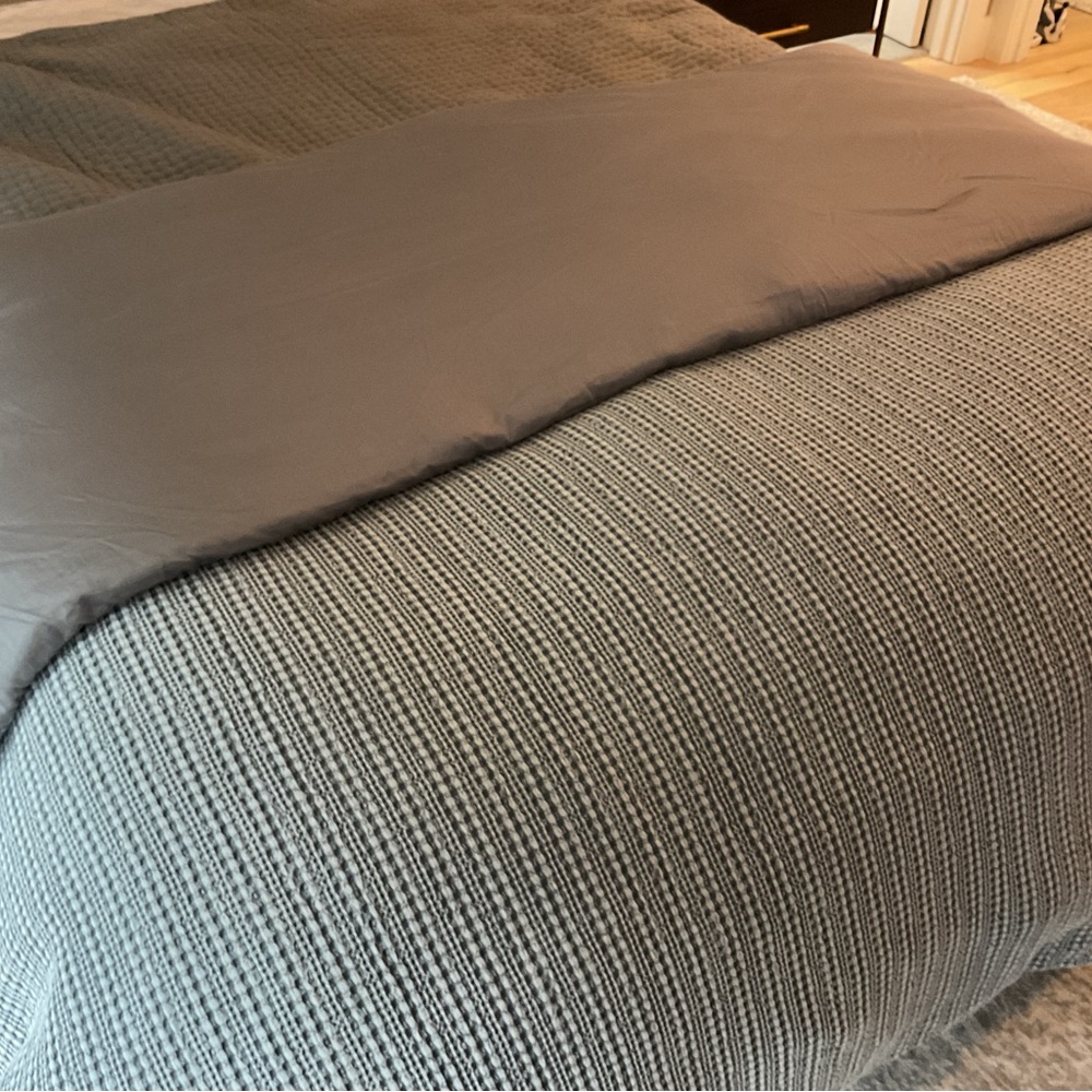 Pottery Barn Gray Knitted Throw Blanket